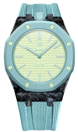 TingYR Armband kompatibel mit Swatch Royal Pop, Integriertes Uhrenarmband mit Kohlefaser-Uhrgehäuse und Fluorkautschuk-Armband, Einteiliges Ersatz-Uhrenarmband, Atmungsaktives flexibles.