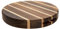 Rockingham Forest WB-53000CR Tabla de Cortar Redonda Extra Gruesa multimadera, Acacia carbonizada y Madera de Goma, 30 cm de diámetro
