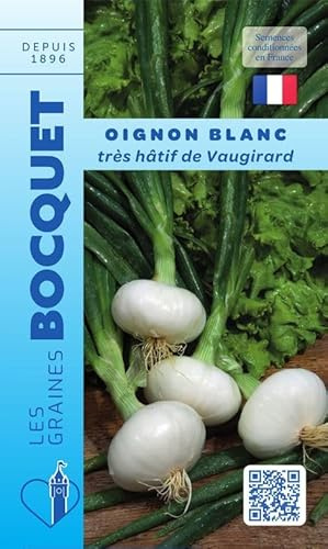 Sachet de graines de Oignon blanc très hâtif de Vaugirard - 4 g - légume racine - LES GRAINES BOCQUET