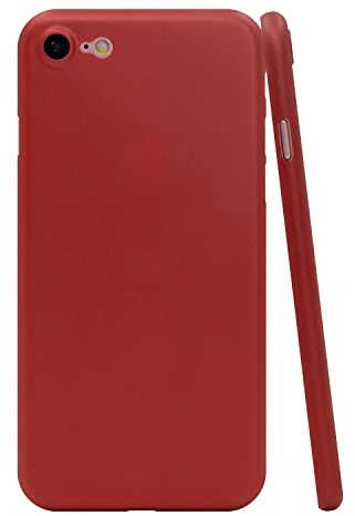 CELLBEE für iPhone 7 8 SE Hülle 0,45mm Rot Ultra Slim Case | Federleicht aus Polypropylen · vergilbt nicht · für MagSafe und Qi · Kameraschutz · Anti-Fingerprint · Marke seit 2015
