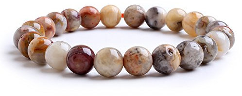 Candyfancy Crazy Lace Achat Armband Bergkristall Perlen 8MM Beads Elastisch Natürlich Stein Armbänder Damen Herren