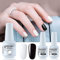 Vishine 4pcs Black White Gel Nail Polish Color Collection Base Top Coat Soak off UV LED Gel Color Set Nail Lacquers Manicure Nail Art Salon DIY Kit 8ml