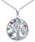 Feilok Limok Collana da Donna in Acciaio Inox, con Ciondolo a Forma di Albero della Vita, Cristalli di Cristallo, Lunghezza: 55 cm e Acciaio Inossidabile, Colore: Colore, cod. FL0053-coloursy