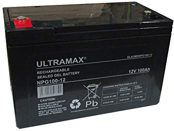 ULTRAMAX 100Ah 12V Deep Cycle GEL/AGM Battery for Leisure, Solar, Wind and Off-grid 12 volt