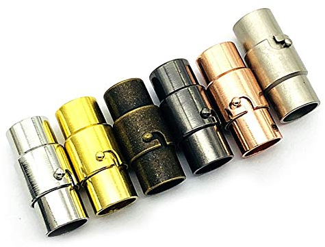 Generic WTF1 Verschluss 6 Farben, 30 Pcs Sperren Mechanismus Leder Seil Schnalle für DIY, Armband, Halskette Schmuck Making für Schnur Endkappen zur Schmuckherstellung, Acrylic, Beige
