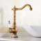 kisimixer Robinet Lavabo Retro PoignéE Unique Robinetterie de Lavabo Robinet Salle Bain,PoignéE en CéRamique Robinet Lavabo Salle de Bain Robinet D'évier de Cuisine（Laiton Antique, Haut)