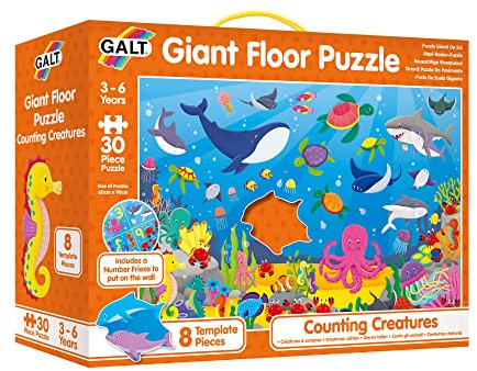 Galt Toys, Giant Floor Puzzle - Counting Creatures, Floor Puzzles for Kids Age 3+