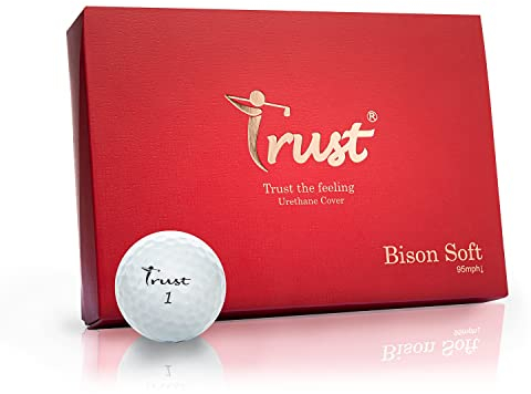 Trust Golfbälle Bison Soft (12er Pack, Weiß) - Weiches Urethan für mehr Präzision, Kontrolle & Weite bei Schwunggeschwindigkeiten unter 152 km/h | Ideal für Mid-Handicapper