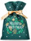 SAKETOS | 3 St. Weihnachtstüte Geschenkbeutel, Weihnachten Geschenk Beutel mit Kordelzug I 20 x 30 cm – Grün