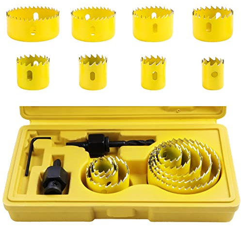 HSEAMALL 11 Stück Lochsägen Set 19mm-64mm Lochkreissäge Lochbohrer set,Lochsäge Holz Metall Dosenbohrer Hole Saw Set Karbonstahl-Downlights Bohrkrone