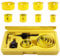 HSEAMALL 8PCS Kit per seghe a tazza, 19-64 mm in acciaio al carbonio per faretti per punte da trapano per legno, cartongesso, plastica, giallo