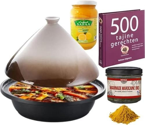 Cuilina paquet tajine -livre de cuisine-herbes-marinade citrons marinades - paquet cadeau