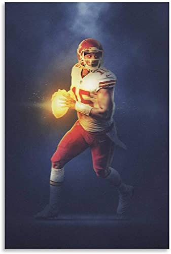 200 Teile Puzzle Patrick Mahomes Fußballplakat Holz Puzzle Erwachsene Stress Freisetzung Spiel 200 Piece 13.7x9.8inch(35x25cm) Kein Rahmen