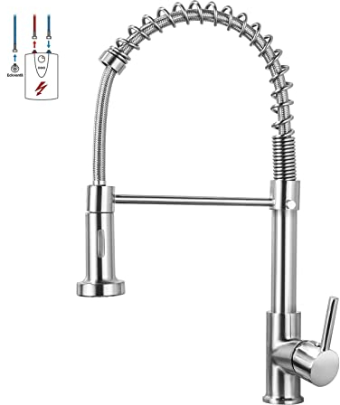 Niederdruck Armatur Küche Wasserhahn Küche Niderdruck,Farcetor Küchenarmatur Niederdruck 360° Drehbar Gebürsteter Nickel