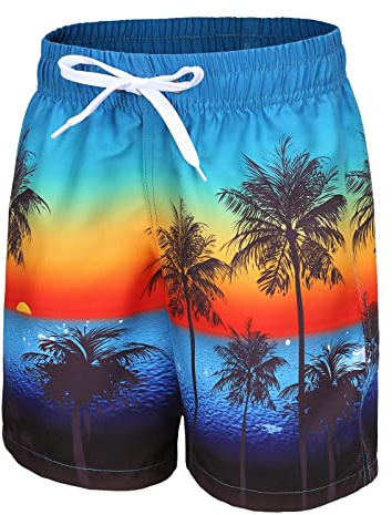 Aisyee Short de Plage Enfant Short de Bain Garcon à séchage Rapide Maillot de Bain Garcon 11 12 Ans