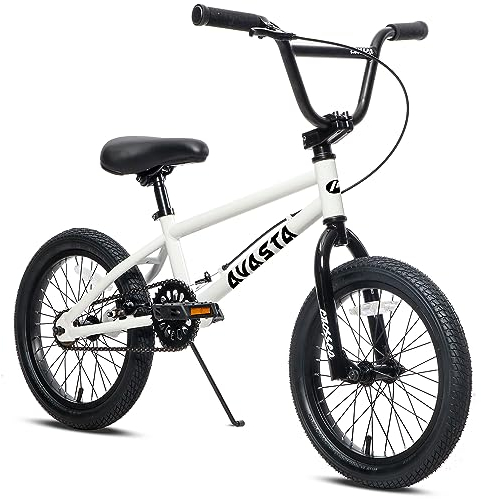 AVASTA 18 Zoll Kinder BMX Fahrrad Freestyle Bike für 5 6 7 8 Jahre alte Jungen Mädchen und Jugendliche Anfänger, Weiß