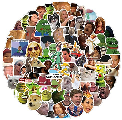 Funny Meme Aufkleber für Laptop (100 PCS),Geschenk für Kinder Jugendliche Erwachsene Jungen,Meme Stickers Wasserdicht Vinyl Aufkleber für Scrapbook,Skateboard,Auto,Gepäck
