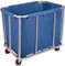 LORQING Wäschewagen für Gewerbe/Zuhause, 12 Schüsse, robust, groß, Edelstahl, rollend, 130 kg Traglast, Blau, Rechteckig