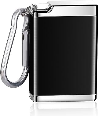 Mini Aschenbecher, Taschenaschenbecher (Schwarz) | Taschenascher aus Aluminiumlegierung, Reiseaschenbecher, Unterwegs Geruchs-dicht, Isolierter, Leichter