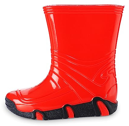 ESTRO Stivali da Pioggia Bambino - Stivali Bambino Pioggia Stivaletti Pioggia Bambino Stivaletti Gomma Bambina Stivali Gomma Bambina ZW01 (31/32 EU, ZW01 Rosso)