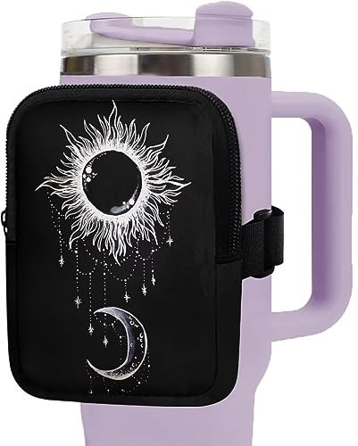 BYCHECAR Stanley IceFlow - Borsa porta bicchieri da sole con motivo lunare, tasca portaoggetti per bicchieri da 1,18 ml, con cinturino regolabile, accessori Stanley