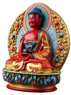 Gexifei Buddha-Statue, tibetisch, buddhistisch, Amitabha, aus Kunstharz, handbemalt, 11,5 cm