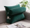 Großes Keil-Lesekissen mit verstellbarer Nackenstütze, verhindert Säurerückfluss, Lesekissen für Rücken, Sofa-Positionierungsrolle mit Tasche (60 x 50 x 20 cm, Dunkelgrün)