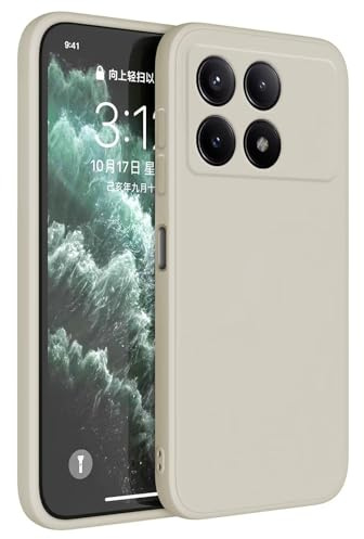 Topme Cover per POCO X6 Pro 5G (6.67 Inches) Custodia Case, Protezione Della Pelle Della Custodia in Silicone Tpu - Bianco antico