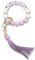 INBLUE Personnalisé Silicone Initiales Perle Bracelet Porte-clés avec Gland en Cuir Sac Clé Accessoire Cadeau pour Femme Sœur Mère - Violet