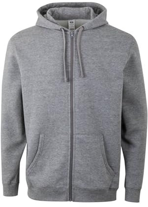 Mukua SF270U - Felpa unisex con cerniera e cappuccio, colore Heather Grey, taglia M, Grigio Mélange, M