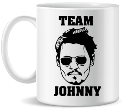 Forsca Team Johnny Depp Keramiktasse für Tee und Kaffee, 330ml, Magic White Pink Black 330ml
