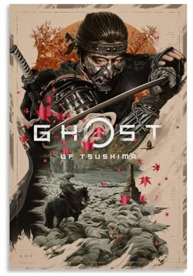 TSNKNP Ghost of Tsushima Art Poster Dekorative Malerei Leinwand Wandkunst Wohnzimmer Poster Schlafzimmer Malerei,Wandkunst Bilddruck Moderne Familienzimmer Dekor 12x18inch(30x45cm)