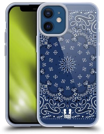 Head Case Designs Klassisch Blau Klassische Paisleymuster Softgelhülle Kompatibel Mit Apple iPhone 12 Mini Und Kompatibel Mit MagSafe Zubehör