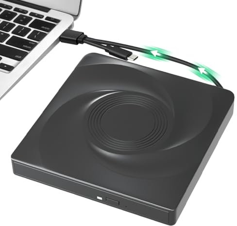 CD DVD Drive for Laptop External CD/Dvd +/-Rw Drive USB 3.0 Type C Slim Portable Rom Rewriter Writer Reader Burner Disk Drive CD Player for Laptop Desktop PC MacOS Windows 11/10/8/7/XP Vista Linux