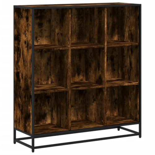 vidaXL Bücherregal Räuchereiche 97,5x33x107,5 Holzwerkstoff und Metall