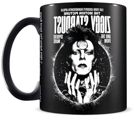 David Bowie Pyramid International schwarze Tasse – 315 ml Keramiktasse – Einheitsgröße