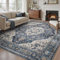 SIXHOME Vintage Teppich Wohnzimmer 240 * 300cm, Waschbar Teppich Schlafzimmer Kurzflor, Weich rutschfest Carpet für Wohnzimmer, Schlafzimmer, Esszimmer, Marineblau