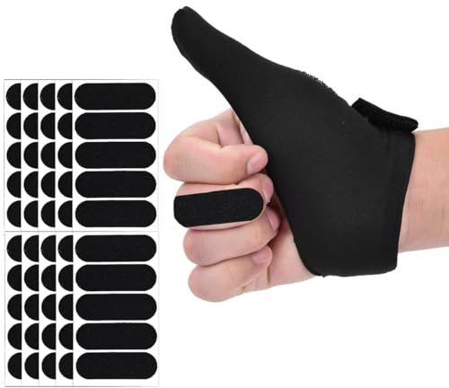 Artspherees Daumenschutz für Bowling, Bowling Handschuh mit Fingertape, Verstellbare Daumenhandschuh, Schutz Handschuh, Thumb Saver für Bowling Ball Sports Handschuh Links und Rechts (Schwarz)