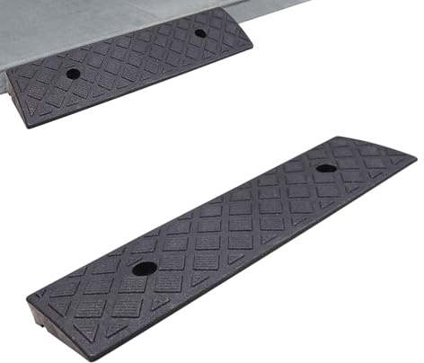 Bordsteinrampe, 3CM Hoch Schwellenrampe, Robuste Schwellenmatte Für Zuhause, Rollstuhlrampe Tragbar PVC Rampe, Bordsteinkanten Rampe Türschwellenrampe Für, Motorräder, Gehweg, Motorroller
