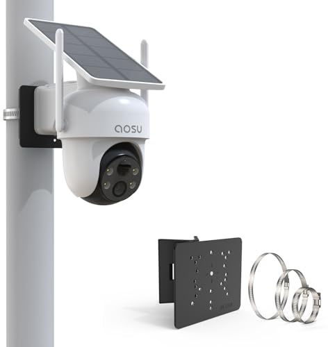 HOLACA PTZ Camera Pole Mount for AOSU/ANSQUE/SEHMUA/Tapo/Cinnado/Reolink Solar Security Cameras Outdoor (Black)
