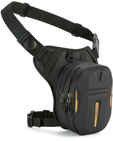 ROCKBROS Borsa Serbatoio per Moto, Marsupio da Gamba per Moto | Fissaggio Magnetico, con Cinghie Regolabili e Rimovibili, Guscio Rigido, Spazio di Stivaggio Espandibile per Motocicletta