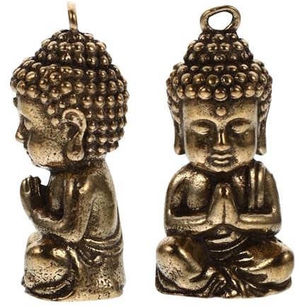 DECORNIJIA Messing Buddha Anhänger 2 Stück Kleiner Buddha Deko Schmuckanhänger für Selbstgemacht Armband Halskette Bastelbedarf Geschenkidee