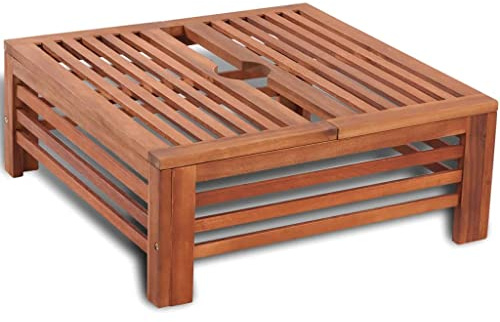 Mokuyary Couverture de Support de Parasol en Bois, Pieds Base pour Parasol pour Terrasse, Piscine, Patio, Jardin, Restaurant