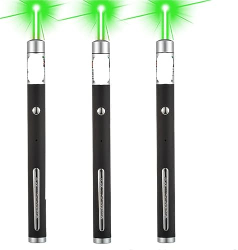 Miunihuooo 3/5 Uds Juguetes for Gatos Mini Puntero Verde Rojo luz Perros Mascota Juguete Interactivo Chase Pen Tease Cat Linterna de Entrenamiento(Green 3PCS)