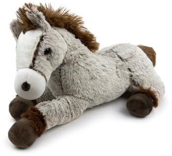 Mel-O-Design Kuscheltier Pferd 50 cm – Graues Pferde Plüschtier – Weiches großes Stofftier zum Kuscheln – Geschenk für Tierliebhaber (Braun)