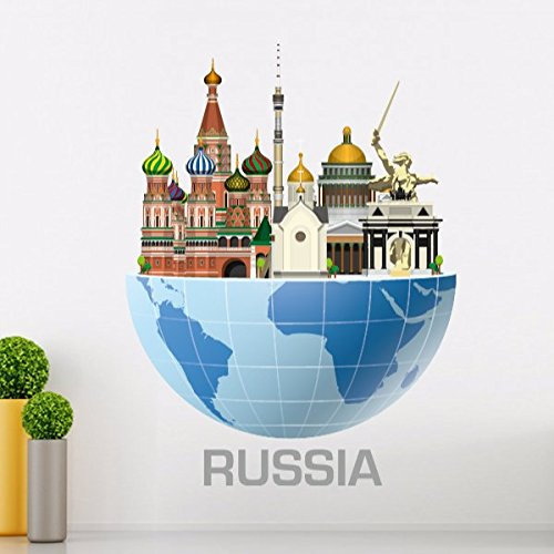 Russland Moskau Kreml der Heimat Anrufe Global Architektur Landmark Statue Illustration Travel the World Wandtattoo Hochzeit Decor Tapete PVC Wasserdicht Wand Vinyl Aufkleber Aufkleber abnehmbarer