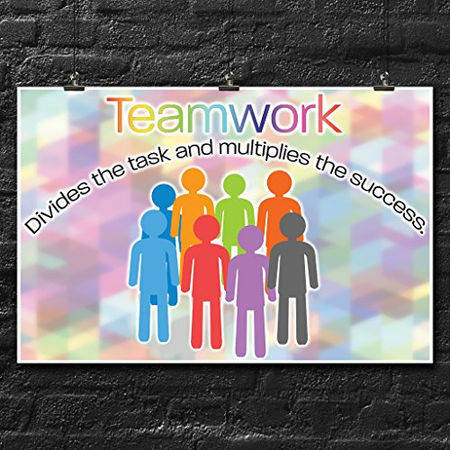 Teamwork Poster Wall Print | Inspirierende Motivational Gym Klassenzimmer Schule Home Office Wohnheim | 45,7 x 30,5 cm | sjc258