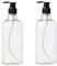 erioctry 2 PCS 500ml 17oz Rechargeable bouteille en plastique vide bouteilles flacons récipients avec le distributeur de pompe de lotion blanche (transparent)