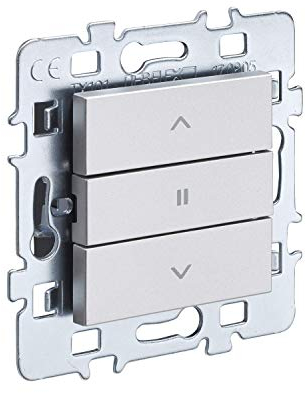 Interrupteur va et Vient - Prises electriques Standard - Prise Murale - Interrupteur va et Vient sans Fil - Prise Murale Casual - Mécanisme Comm ande Volet Roulant + Cache Alu + Support Métal