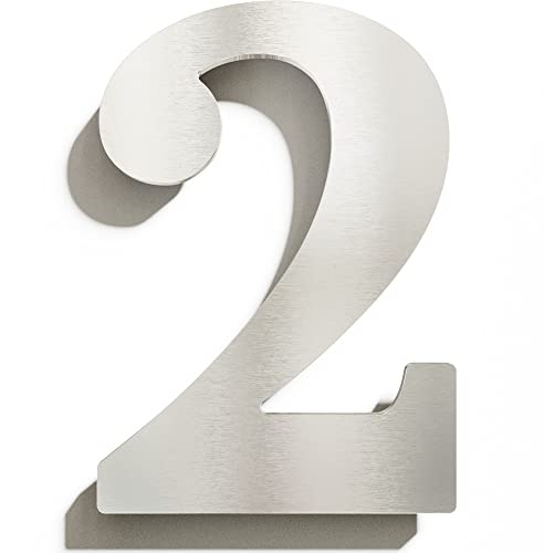 Numero civico moderno 2 - acciaio inox - resistente alle intemperie - compreso il materiale di montaggio - N.22.E